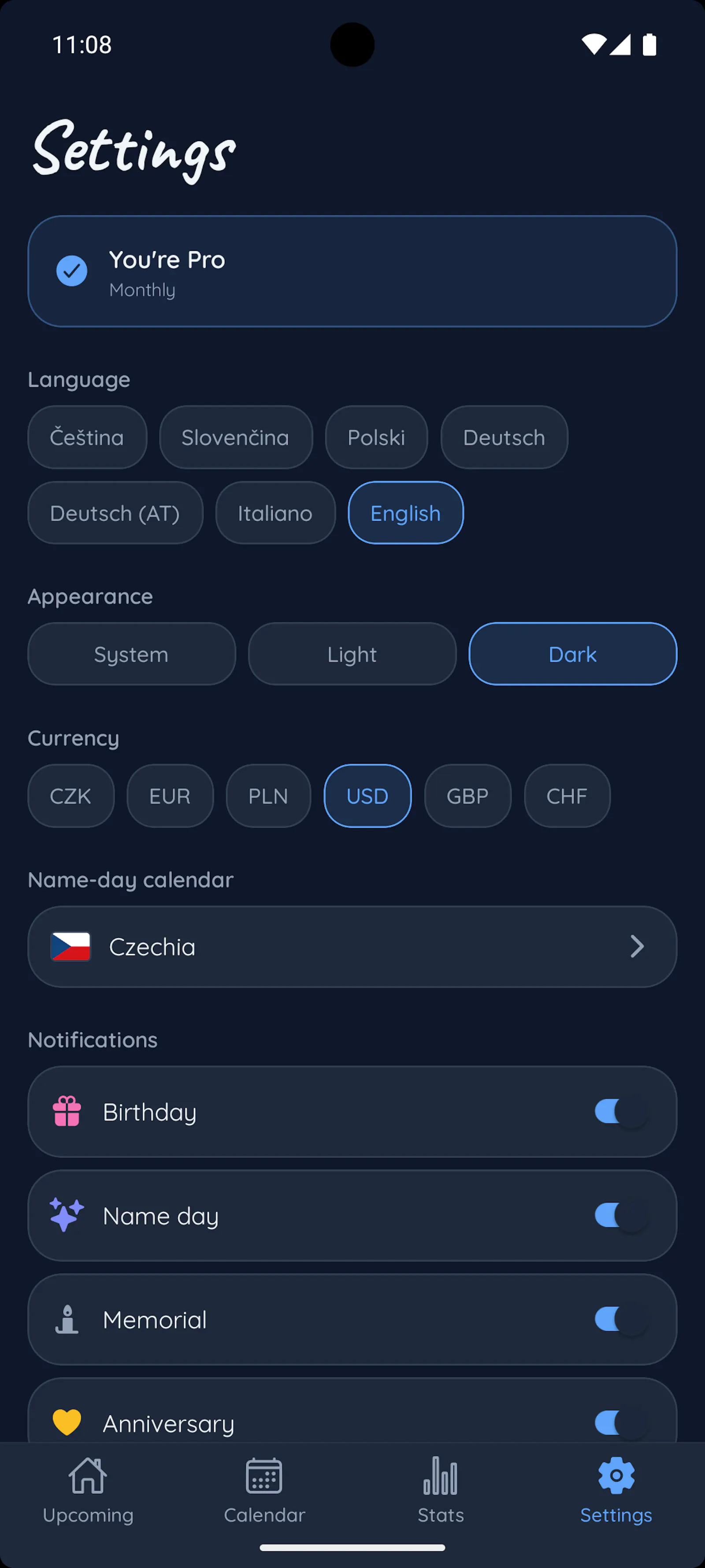 Birthday and Name Day Reminder screenshot 8