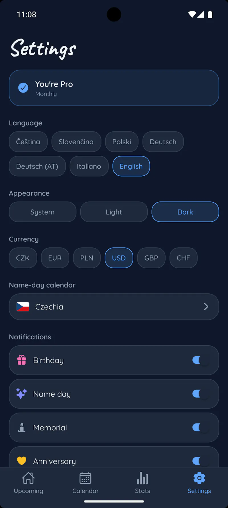 Birthday and Name Day Reminder screenshot 8