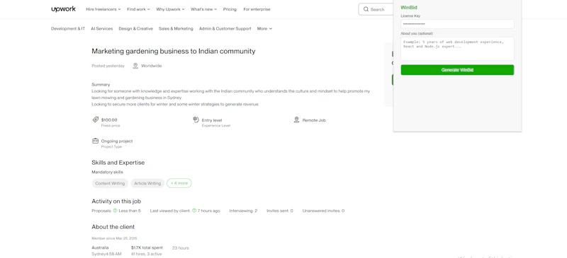 WinBid screenshot 1