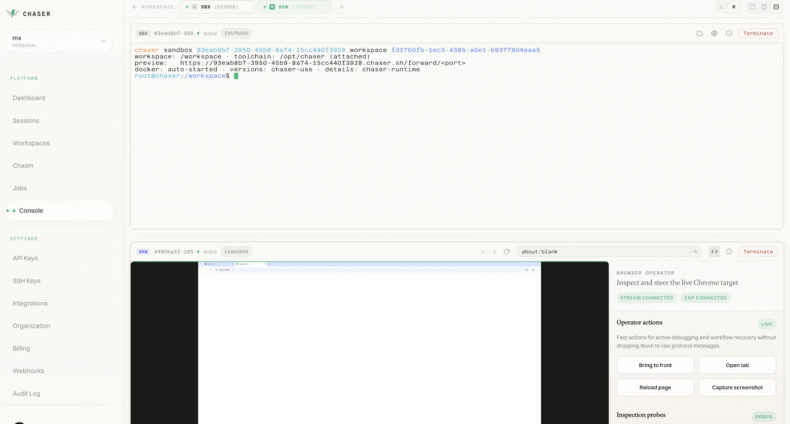 chaser.sh screenshot 1