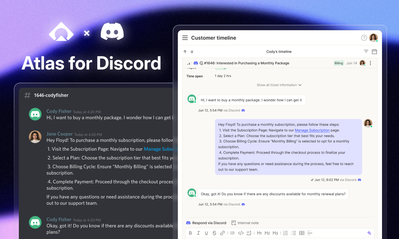 Atlas voor Discord - Gestructureerde ondersteuning, direct binnen uw discord -gemeenschap media 2