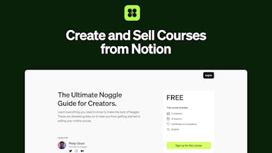 Noggle course builder real-time sync with Notion