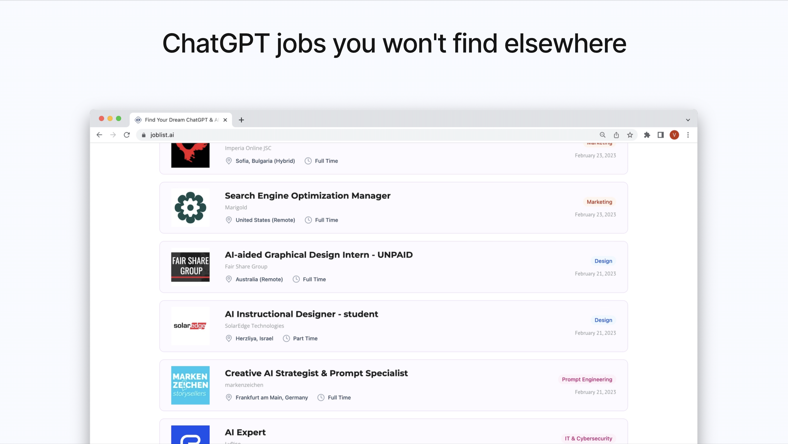 Joblist.AI - Найдите эксклюзивные возможности трудоустройства CHATGPT медиа 2