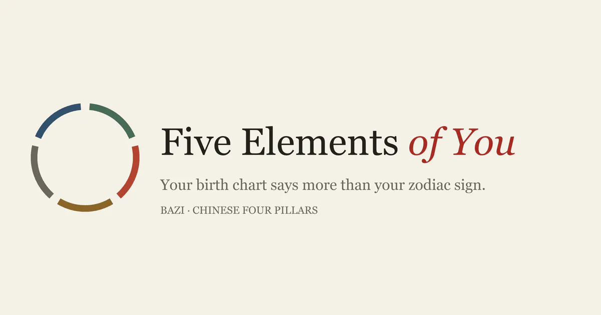 Five Elements of You — BaZi Calculator gallery image