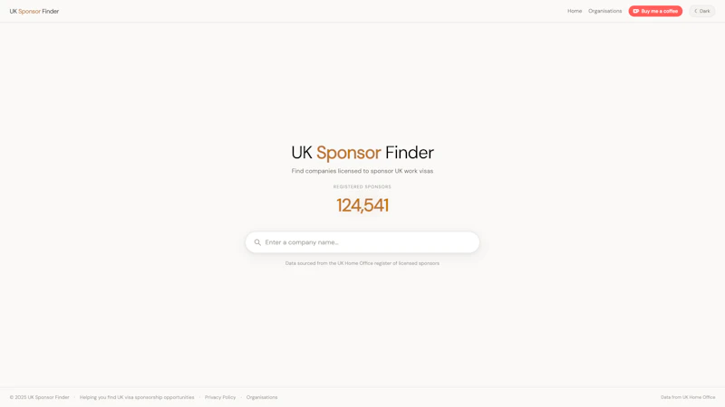 UK Sponsor Finder screenshot 1