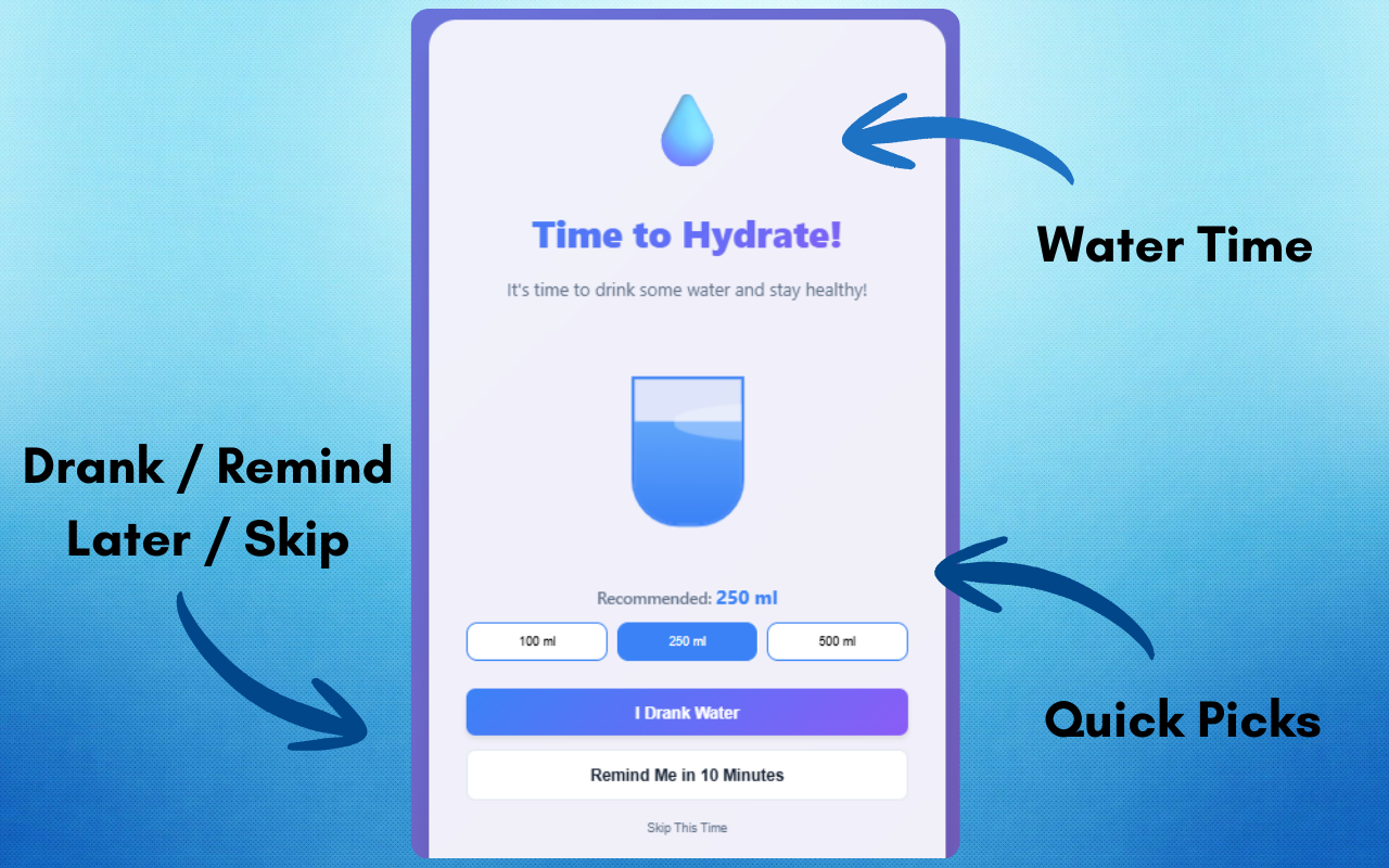 Water Reminder - Screenshot 3 showing product features and functionality