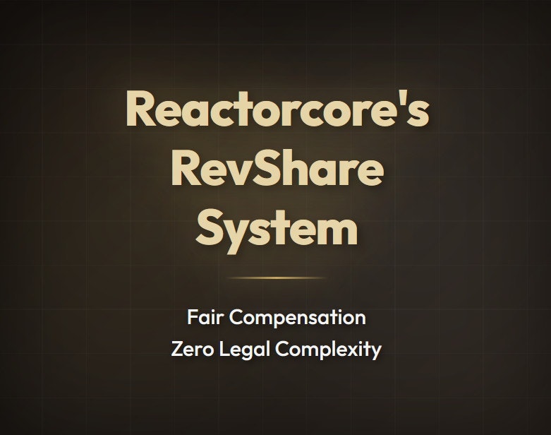 Reactorcore's Revenue Share System logo - Product Hunt launch