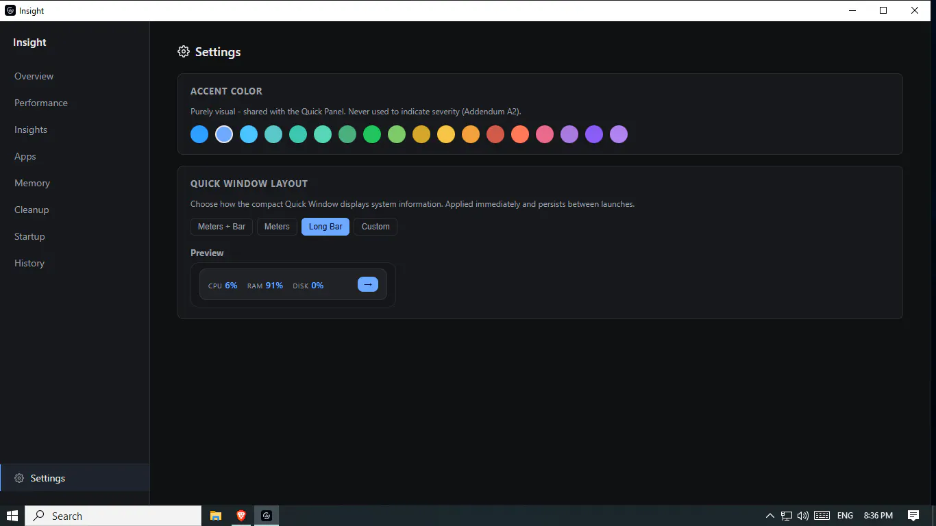 Insight — System Performance Monitor screenshot