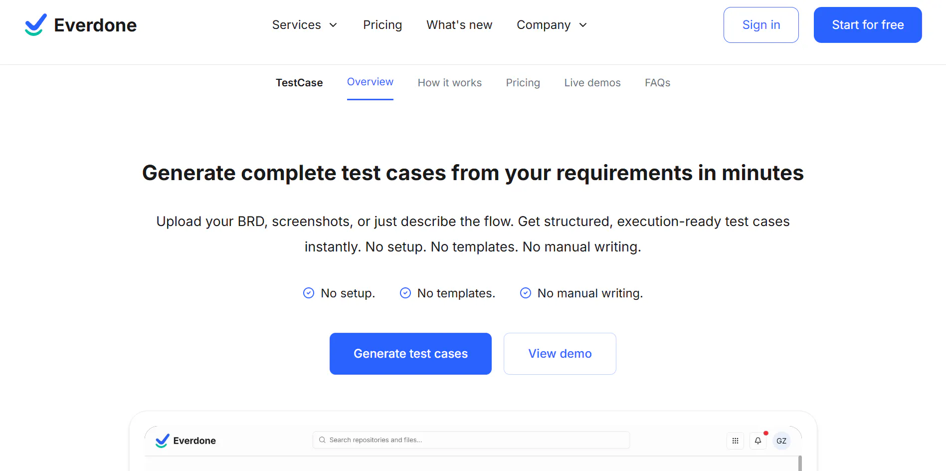 Everdone TestCase product banner