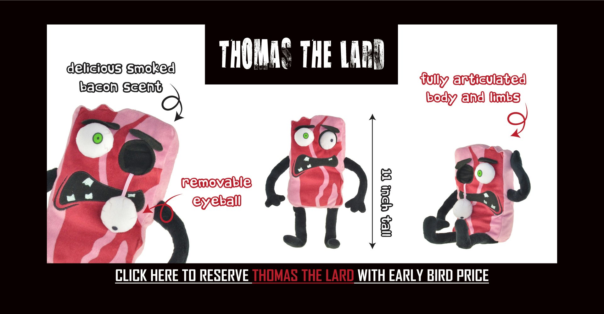 Bacon Zombie Designer Plush Toy Collection with Bacon Smell gallery image