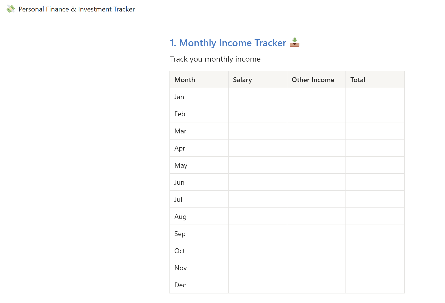 Personal Finance & Investment Tracker  - Screenshot 2 showing product features and functionality