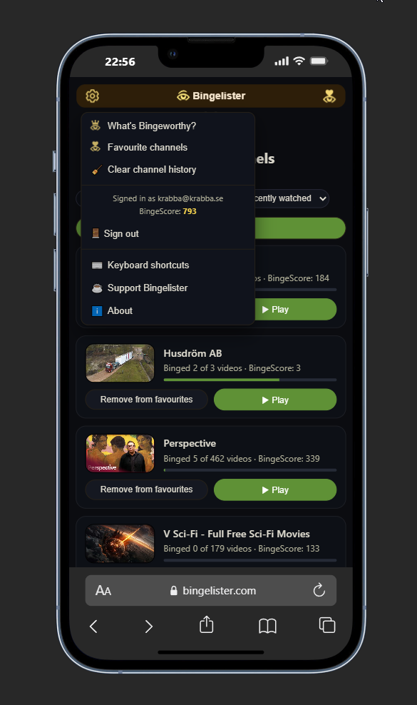 Bingelister - Screenshot 3 showing product features and functionality