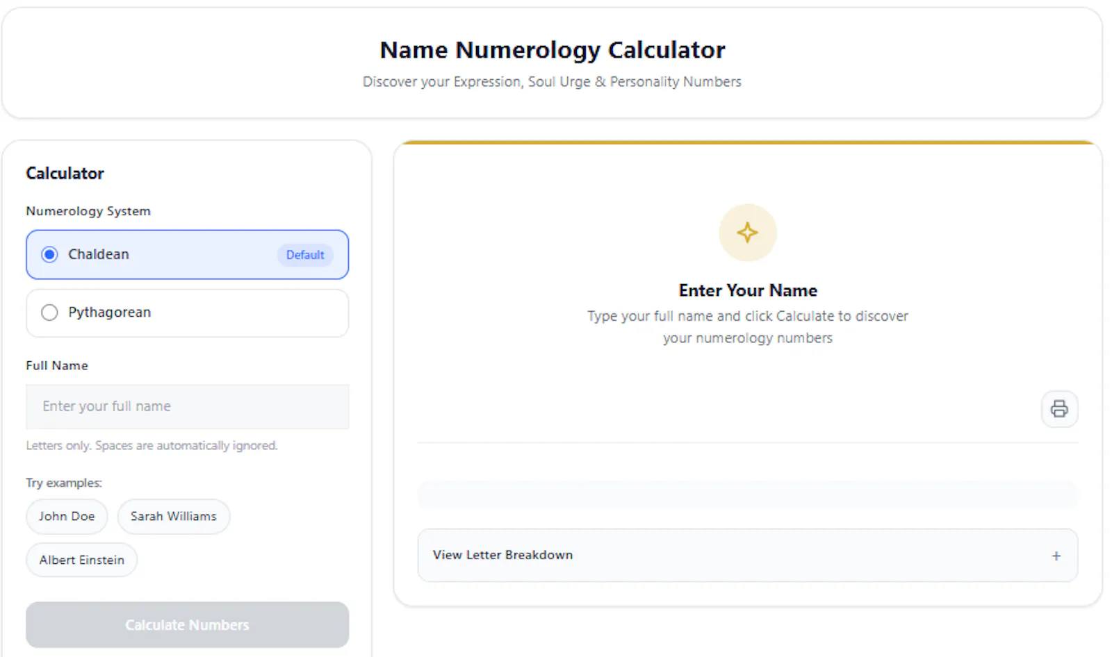 Free Name Numerology Calculator screenshot 1