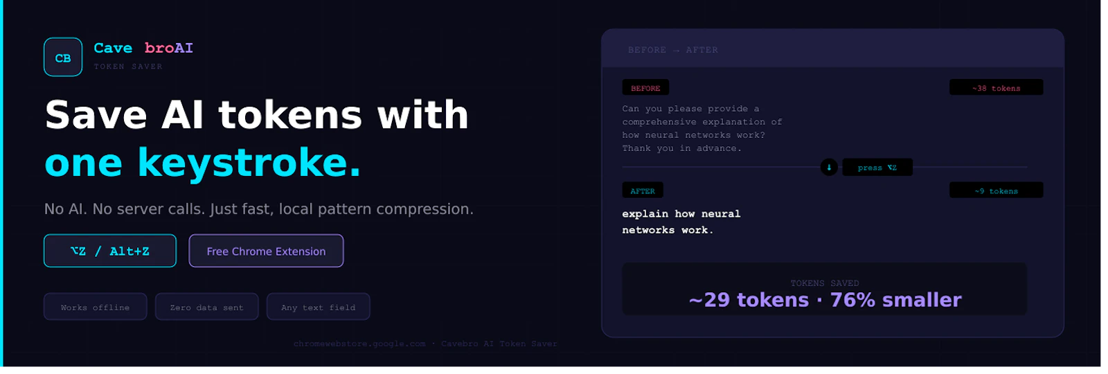 Cavebro - AI Token Saver screenshot 2