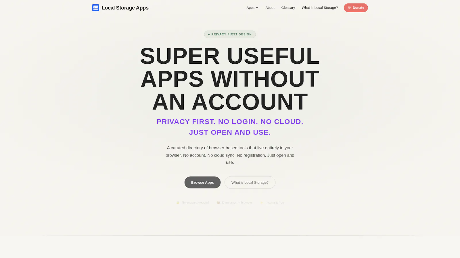 Local Storage Apps screenshot 1