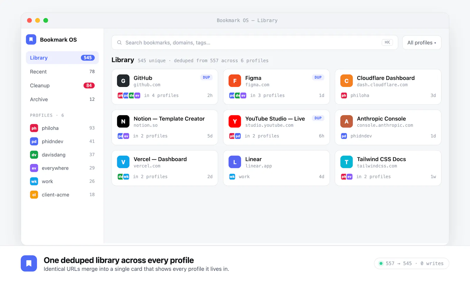 Bookmark OS screenshot 2