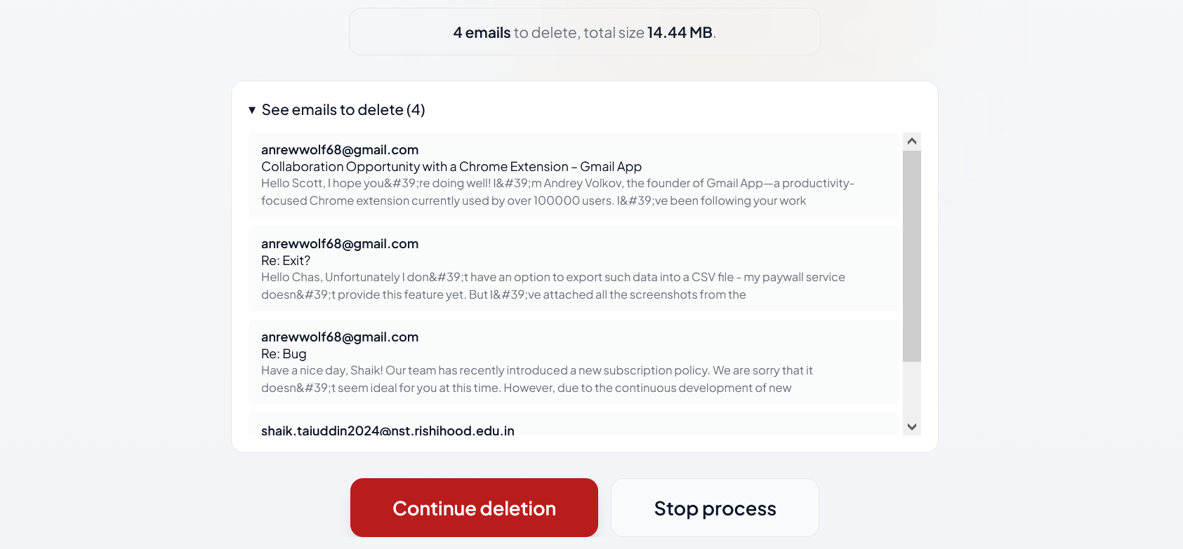 Gmail Read All - Screenshot 3 showing product features and functionality