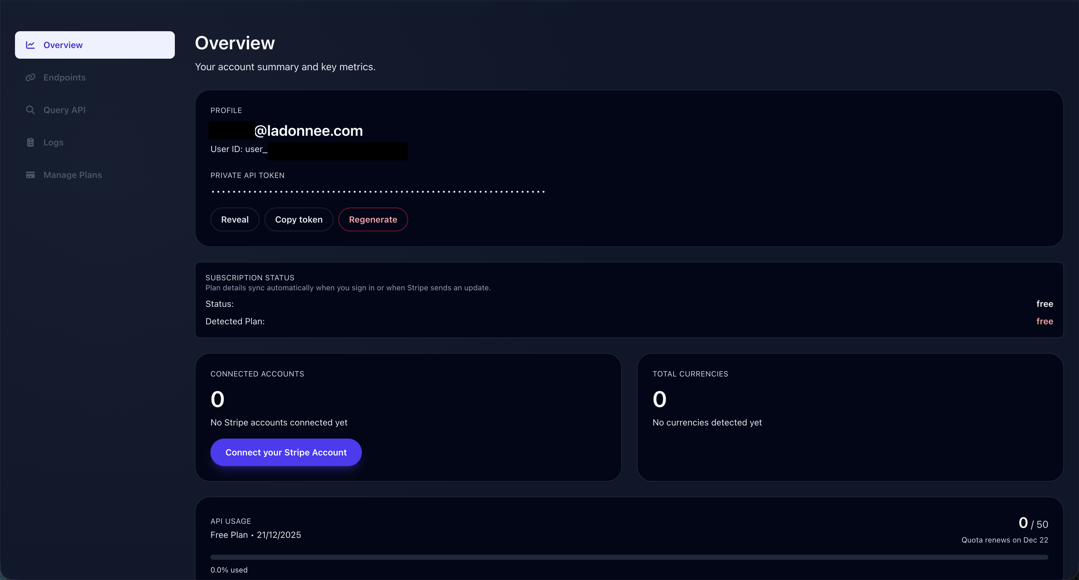 Stripe Multi-Currency Ledger API - Screenshot 2 showing product features and functionality