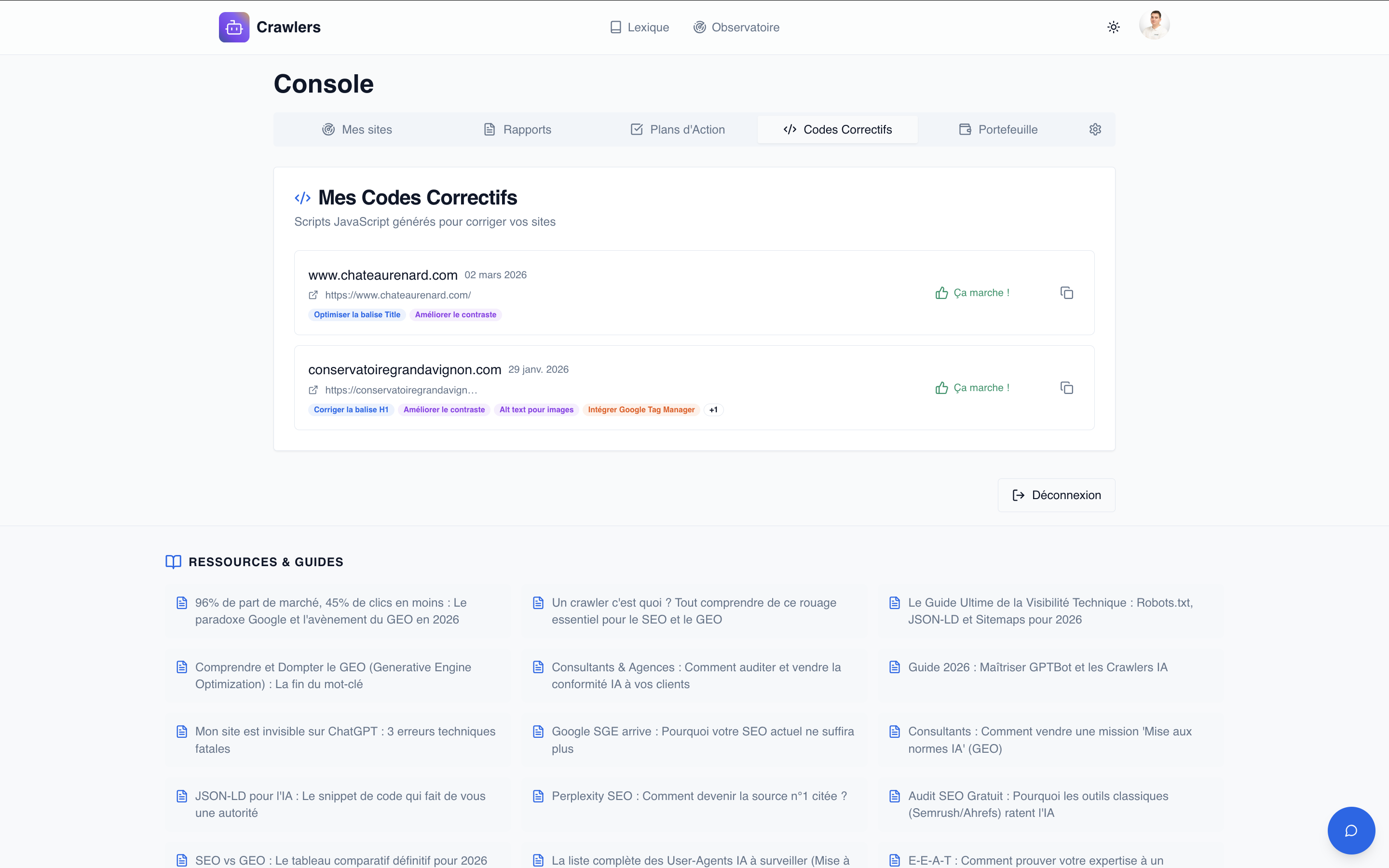 Crawlers.fr - Screenshot 4 showing product features and functionality