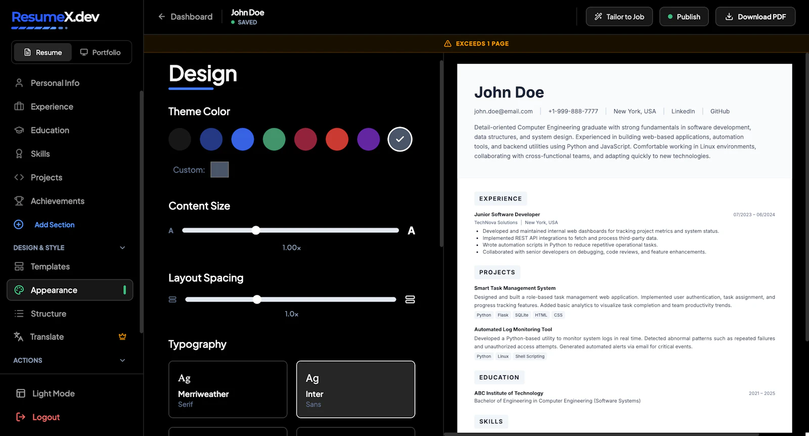 Resumex.dev screenshot 5