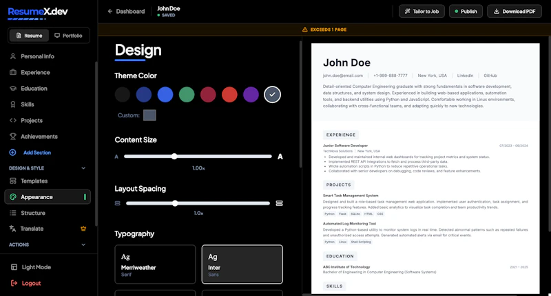 Resumex.dev screenshot 5