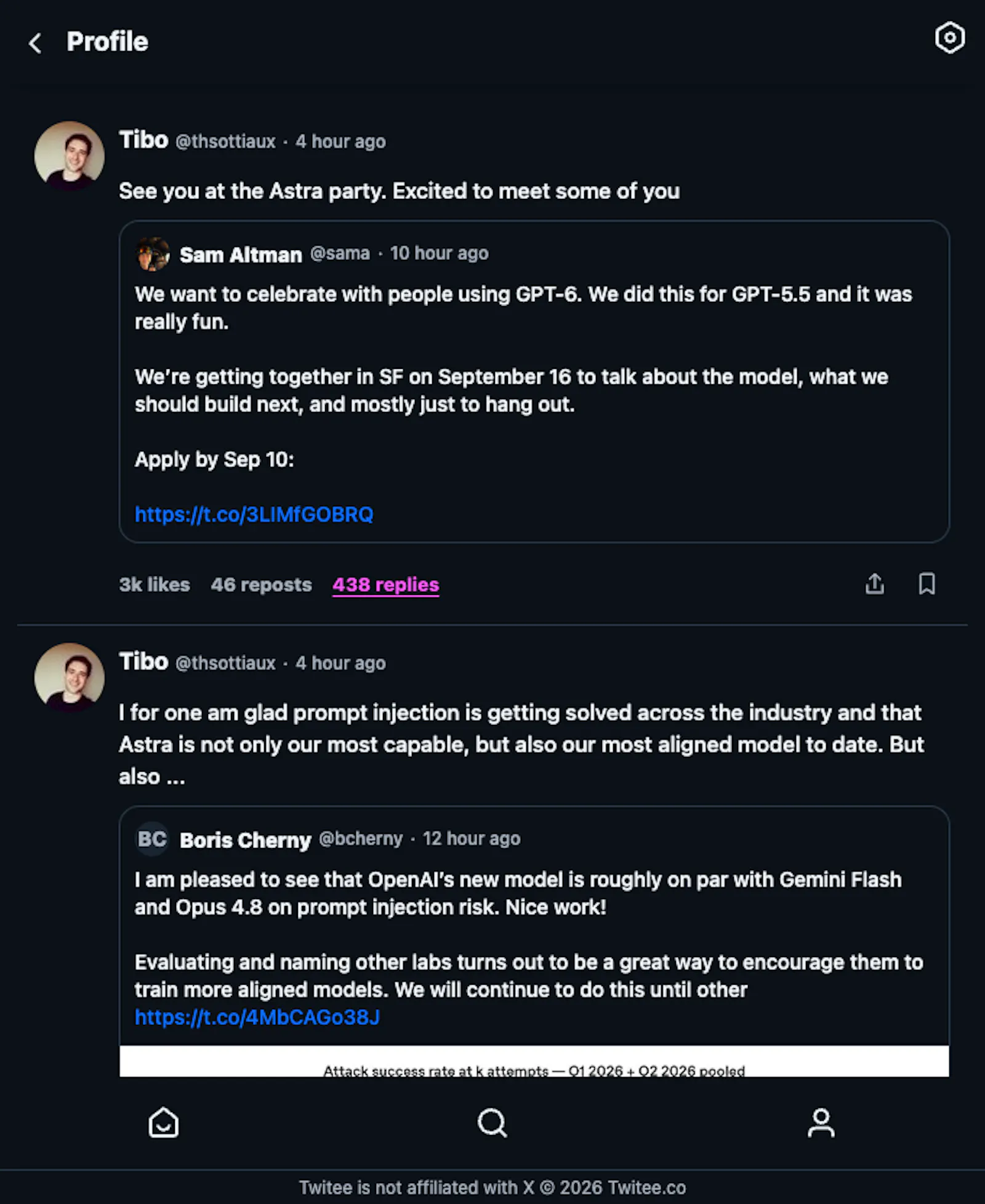 Twitee screenshot 2