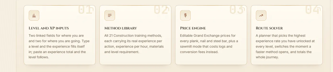 OSRS Construction Calculator gallery image