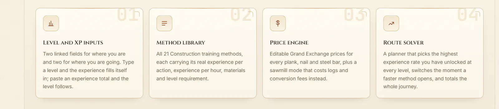 OSRS Construction Calculator screenshot 1
