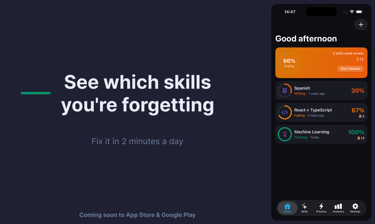 Skill Decay Tracker gallery image