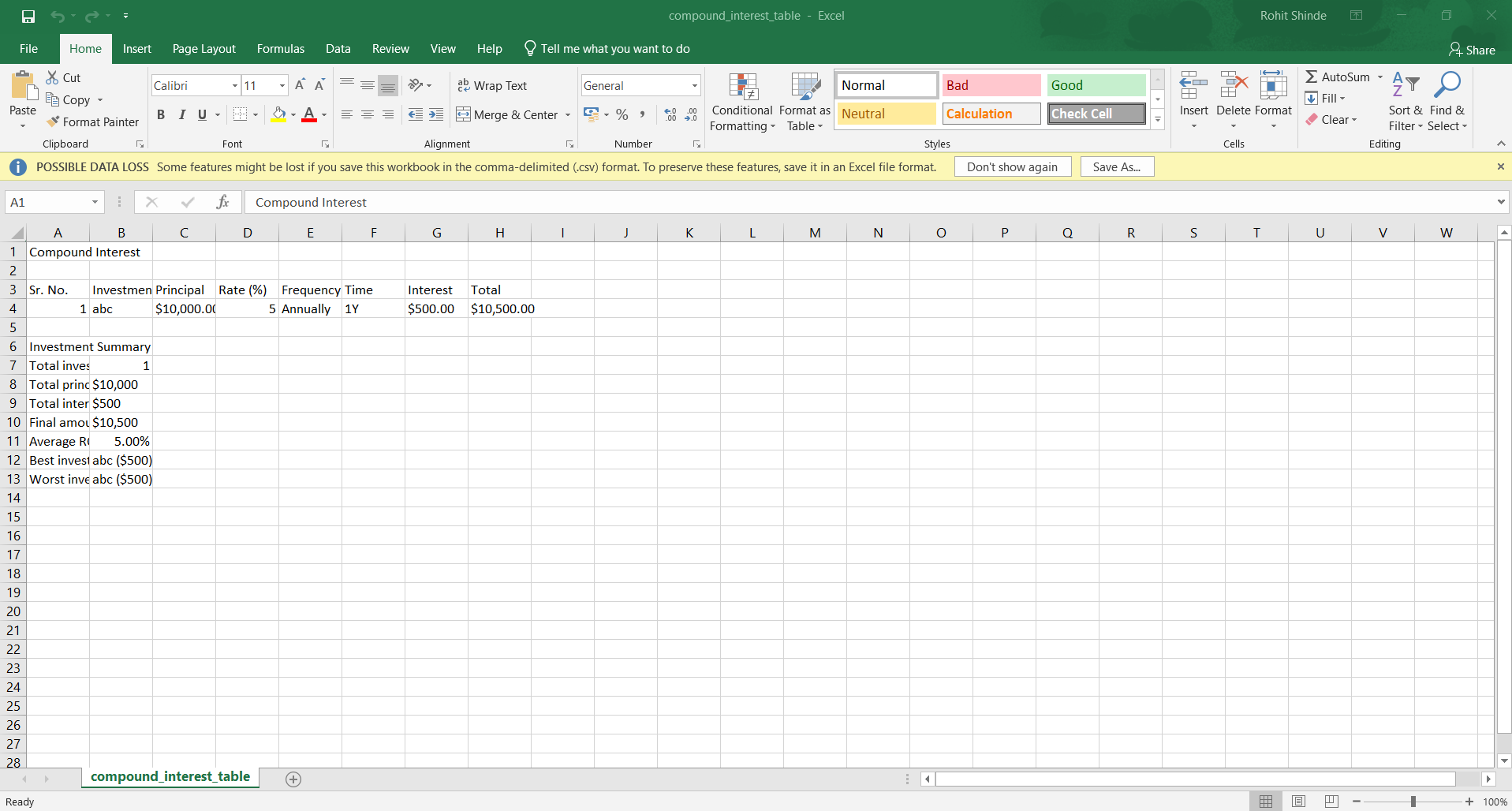 Compound Interest Calculator (Excel/PDF) gallery image