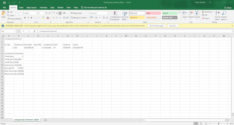 Compound Interest Calculator (Excel/PDF) screenshot 6