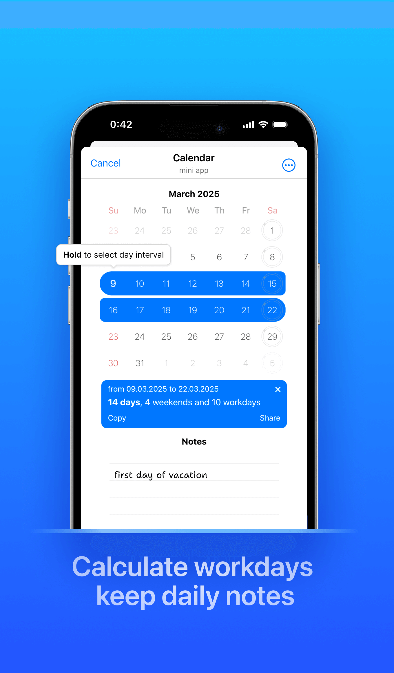 Média Calendrier - Télégramme mini application pour gérer les événements 4