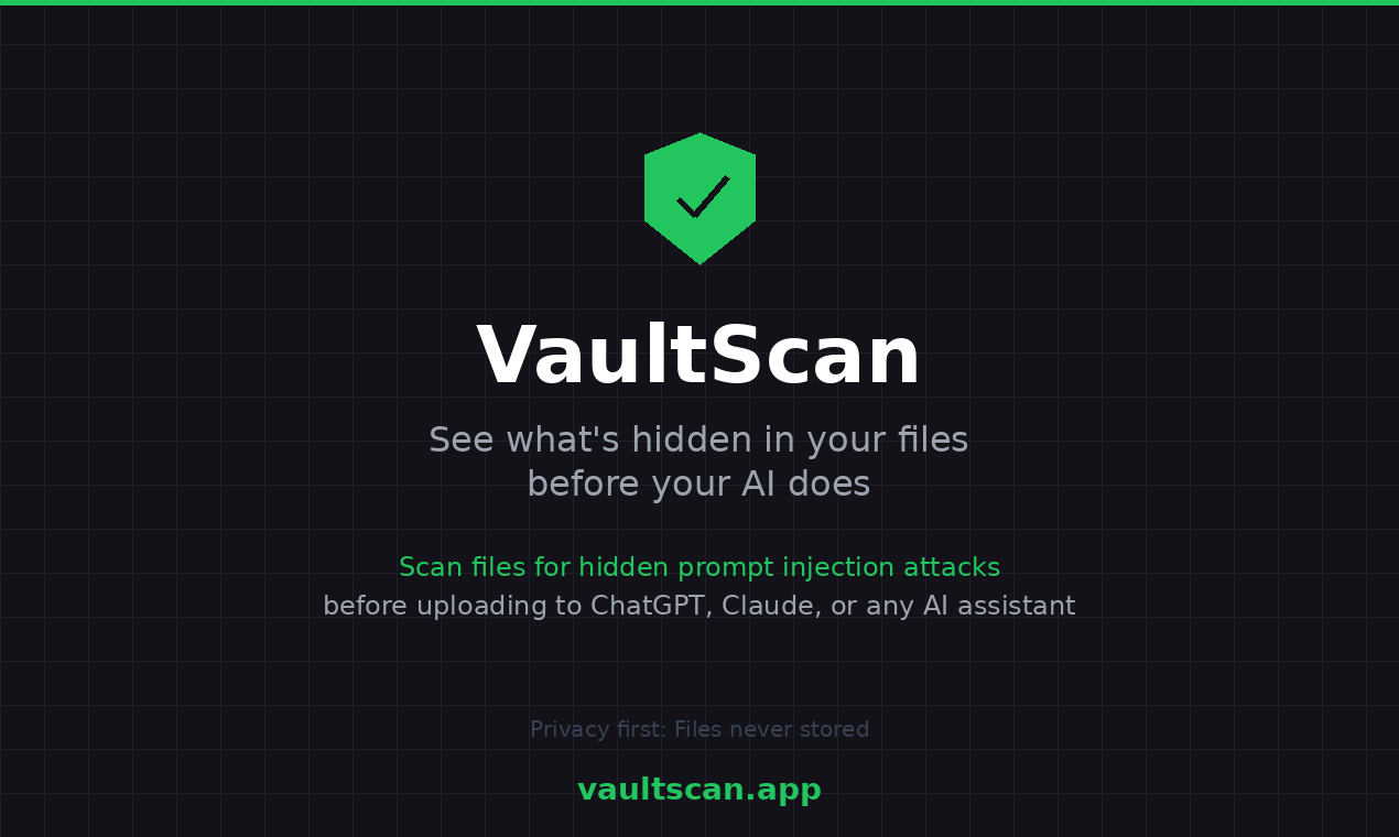 VaultScan - Main product screenshot demonstrating key features and user interface
