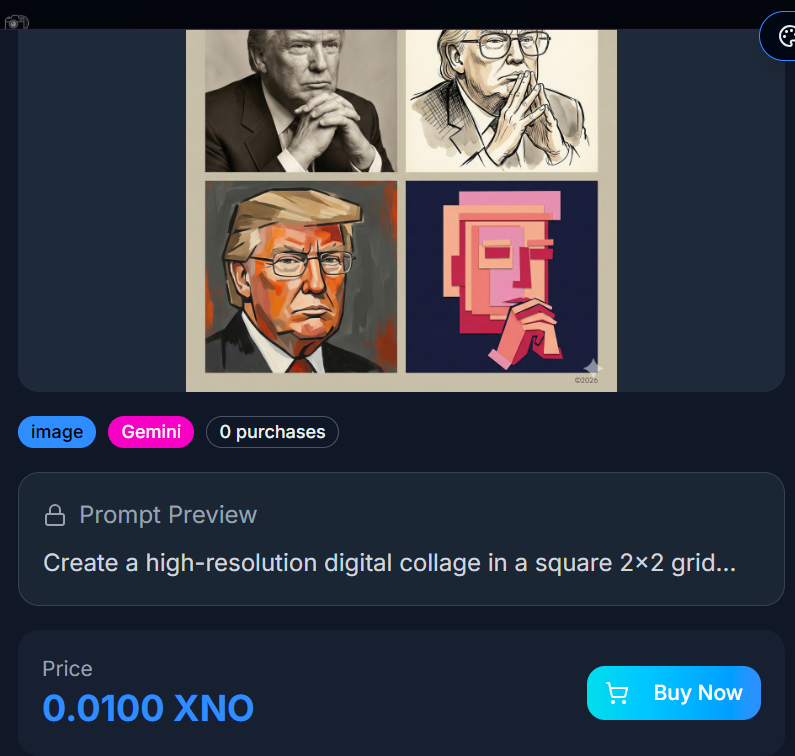 P2P Non-profit Prompts Marketplace - Main product screenshot demonstrating key features and user interface