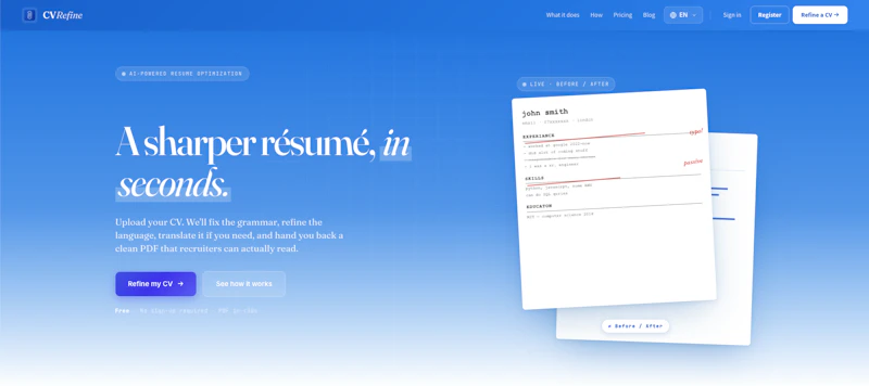CVRefine screenshot 1
