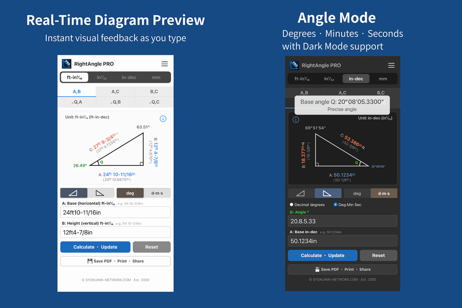 RightAngle PRO — Right Angle Calculator screenshot 1