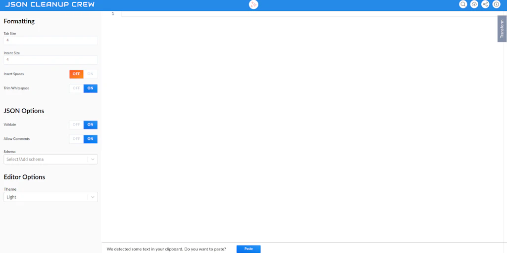 JSON Crew A JSON Editor Formatter Validator Transformer And More Json crew a json editor formatter validator transformer and more