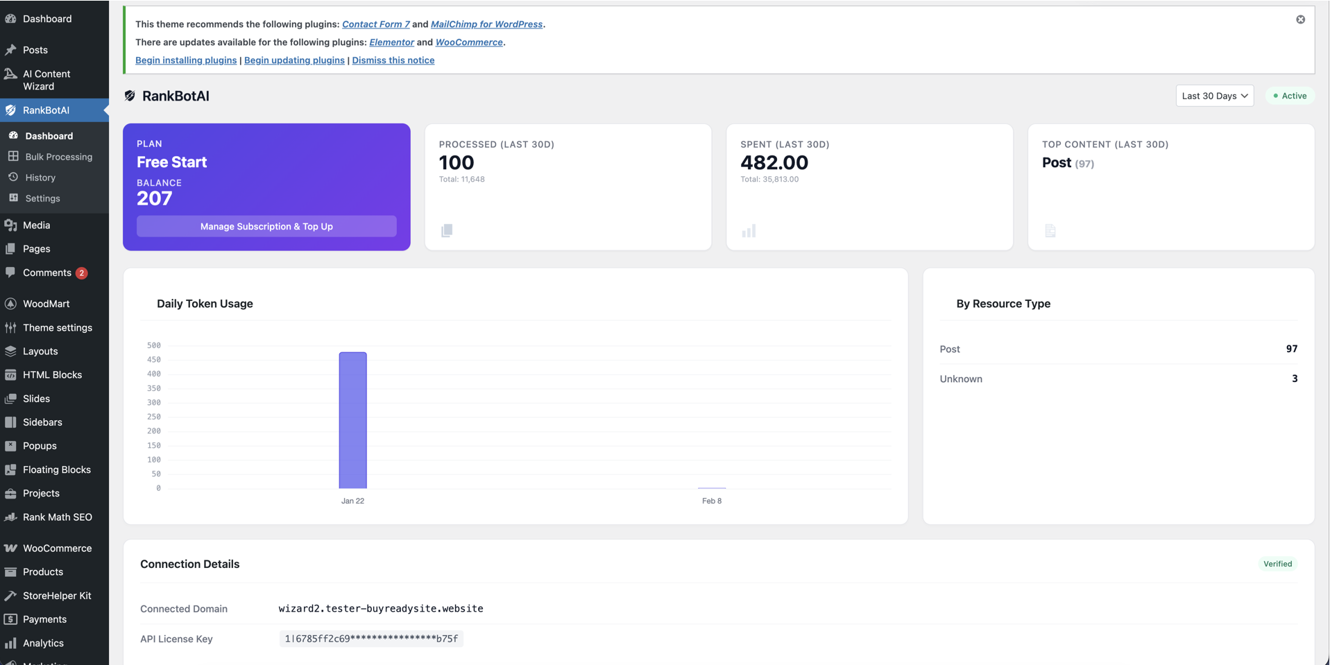 RankBot AI SEO Optimizer - Main product screenshot demonstrating key features and user interface
