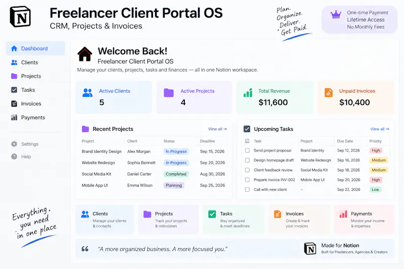 Freelancer Client Portal OS screenshot 2