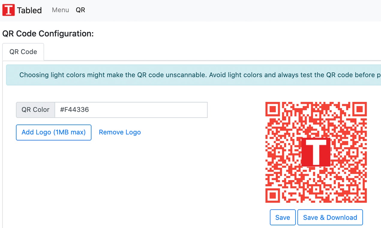 Tabled - Contactless Menus gallery image