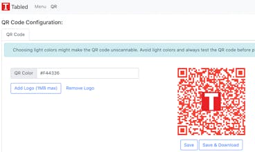 Tabled - Contactless Menus gallery image