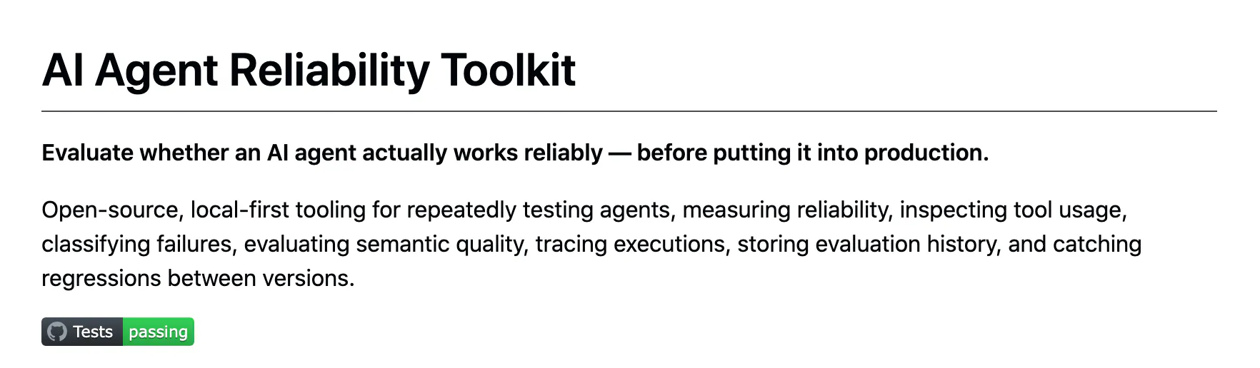 Agent Reliability Toolkit gallery image