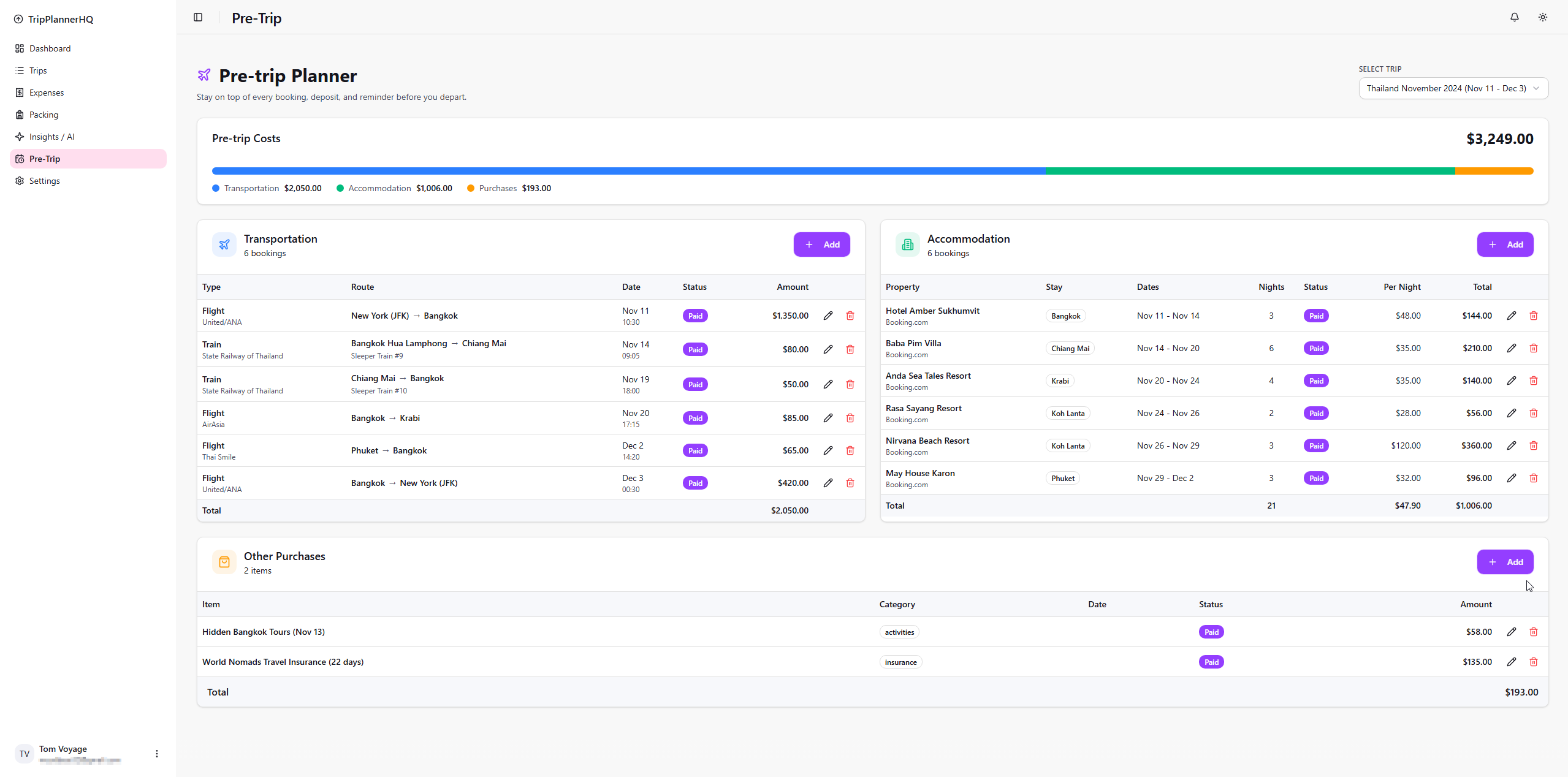 TripPlannerHQ - Screenshot 5 showing product features and functionality