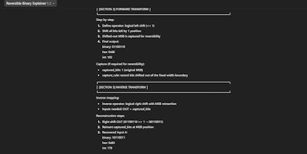Reversible Binary Explainer gallery image