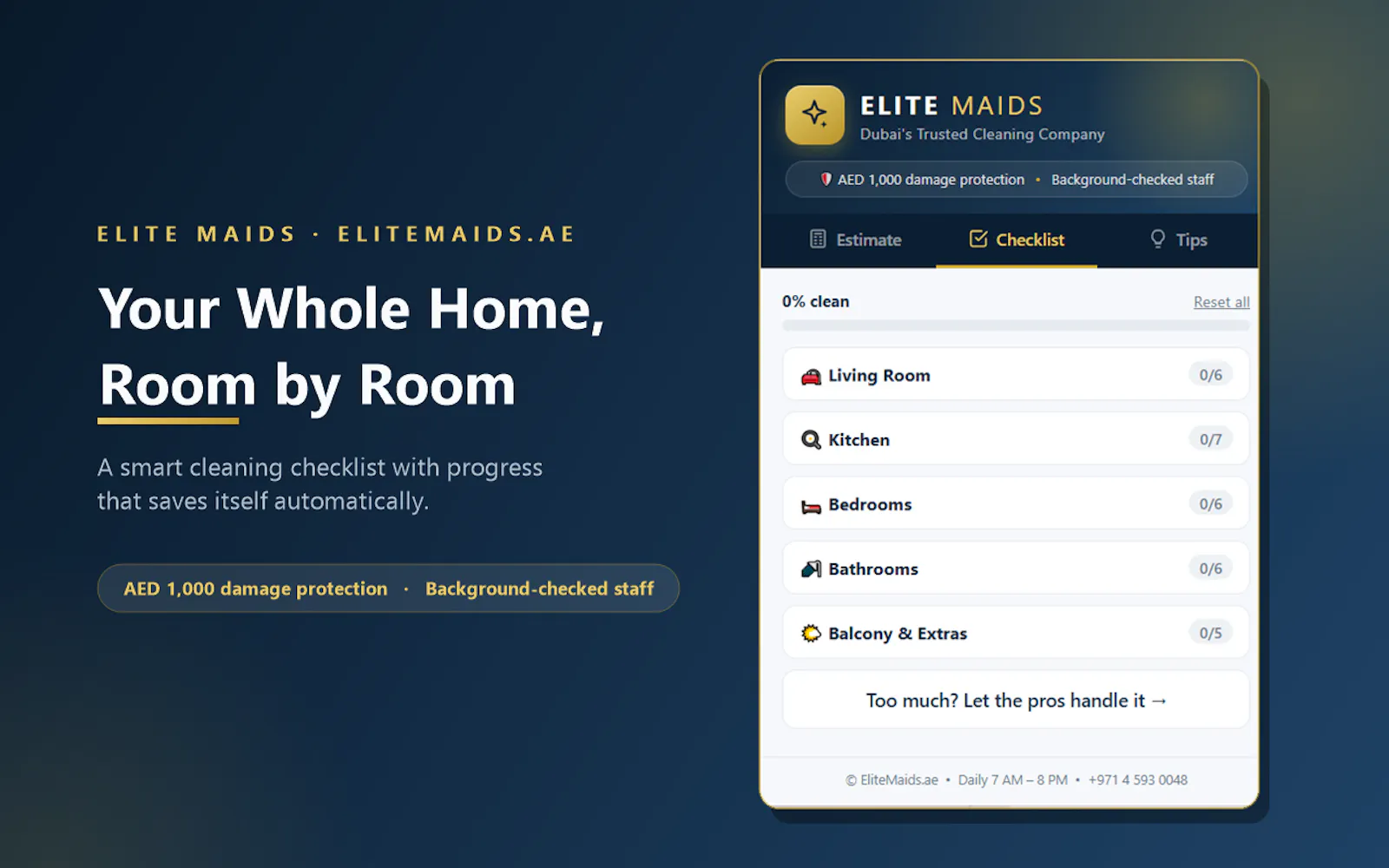 Elite Maids — Dubai Cleaning Assistant screenshot 2
