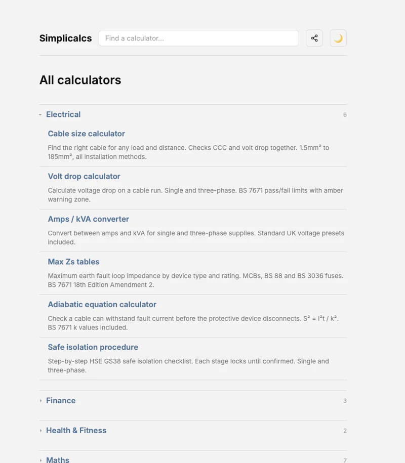 Simplicalcs — Simple, Free Calculators screenshot 4