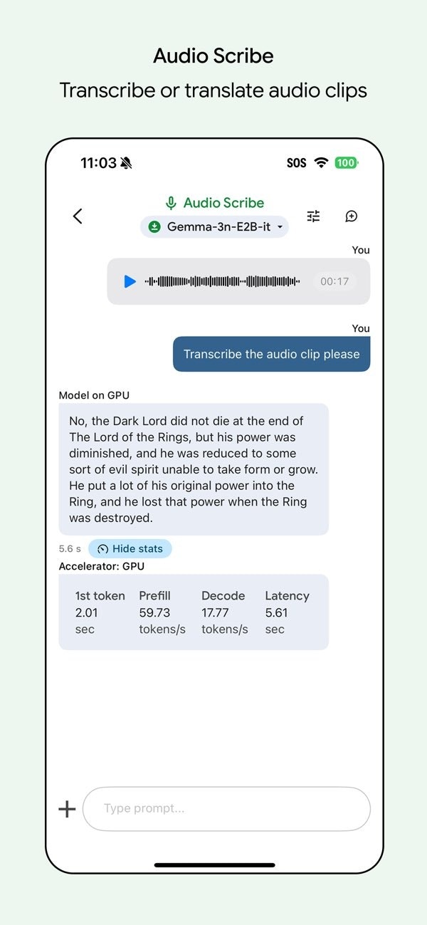 Google AI Edge Gallery - Screenshot 4 showing product features and functionality