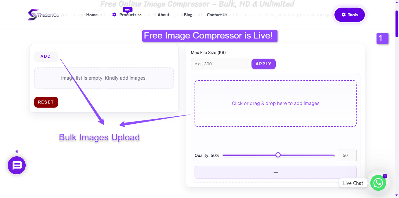 TheSoftCo Image Compressor - Main product screenshot demonstrating key features and user interface
