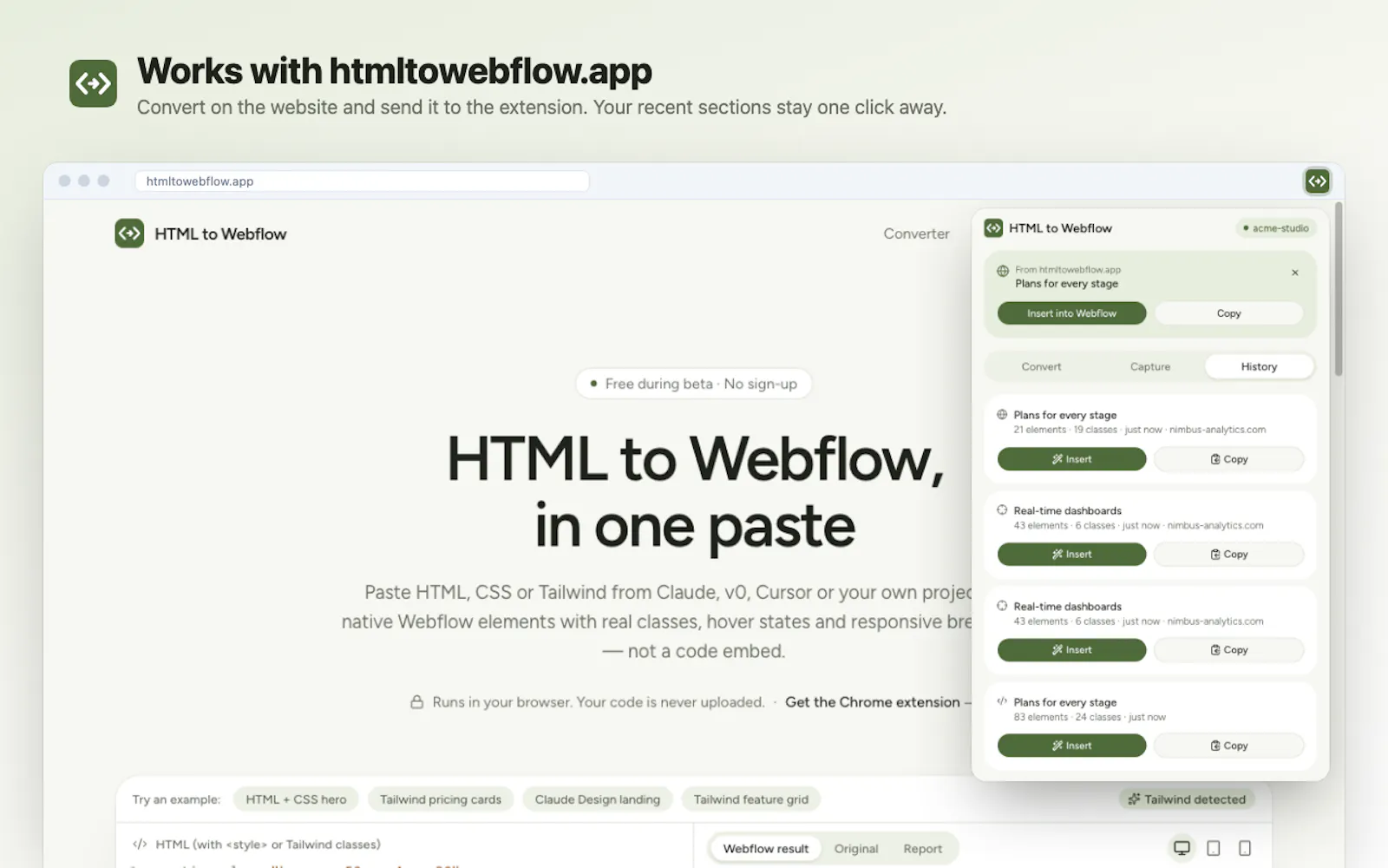 HTML to Webflow screenshot 2