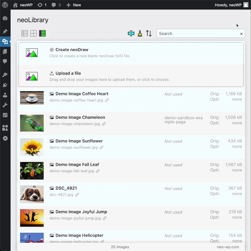 neoRename - WP plugin to rename images screenshot 2